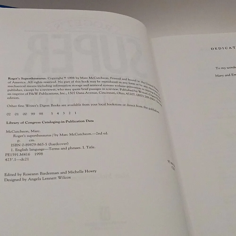 Roget's SUPER THESAURUS 2nd Edition Blue Hardcover 1998 Vocabulary Ref Book